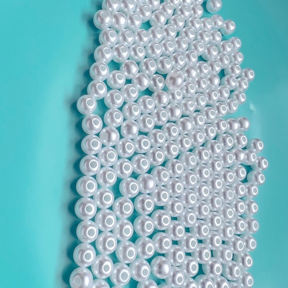 🆕 NEW 100 pcs 6 mm White Pearl Beads Perles lustrées blanches Round - Picture 6 of 16